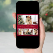 Cartes Pour Fêtes Annuelles Élégant Script 4 Photo Collage Noël Fête C