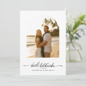 Cartes Pour Fêtes Annuelles Élégant Script Arch Mele Kalikimaka photo nouvelle (Debout devant)