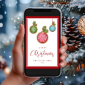 Cartes Pour Fêtes Annuelles Élégant script Baubles de Noël