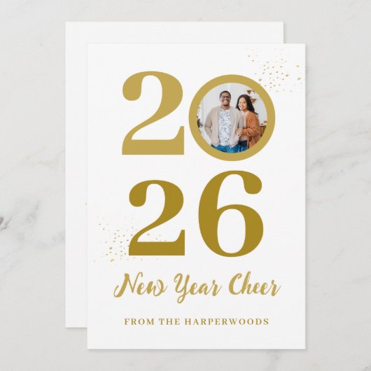 Cartes Pour Fêtes Annuelles Élégant Script branché Joyeux Nouvel An Une photo