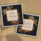 Cartes Pour Fêtes Annuelles Élégant Script Calligraphie Floral Thanksgiving