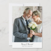 Cartes Pour Fêtes Annuelles Élégant Script classique plus vieux marié Joyeux p (Devant)