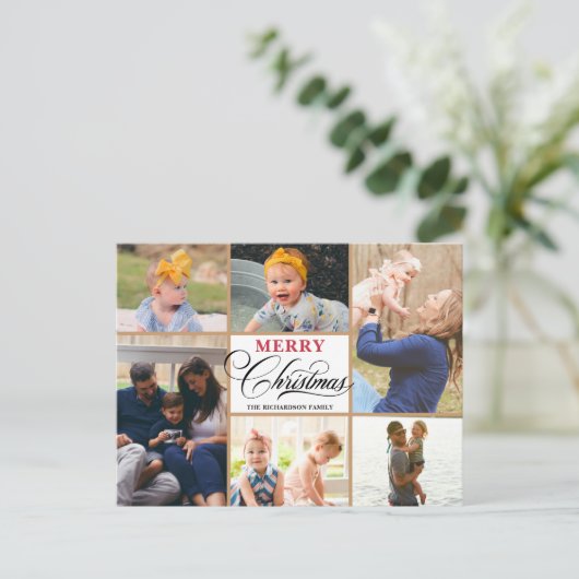 Cartes Pour Fêtes Annuelles Élégant Script de Beige Brown moderne Snowflakes o (Debout devant)