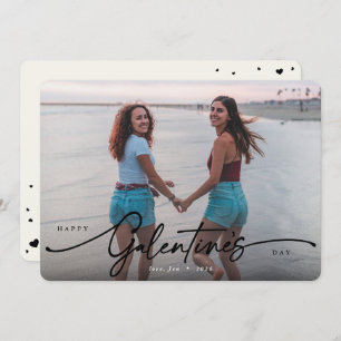 Cartes Pour Fêtes Annuelles Élégant Script Galentine's Day Flat Photo