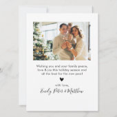 Cartes Pour Fêtes Annuelles Élégant Script Green 4 Photo Collage Noël (Dos)