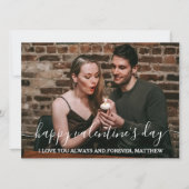 Cartes Pour Fêtes Annuelles Élégant Script Heureuse Sainte-Valentin Couple pho (Devant)