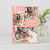 Cartes Pour Fêtes Annuelles Élégant script Joyeux Collage photo de la famille  (Debout devant)