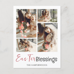 Cartes Pour Fêtes Annuelles Élégant script Joyeux Collage photo de la famille 