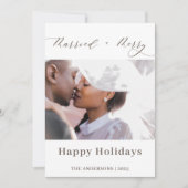 Cartes Pour Fêtes Annuelles Élégant Script Joyeux Joyeux Noël (Devant)