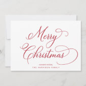 Cartes Pour Fêtes Annuelles Élégant Script Joyeux Noël (Devant)