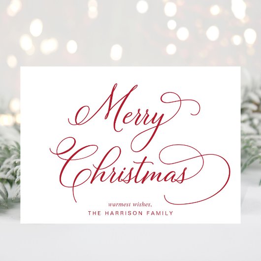 Cartes Pour Fêtes Annuelles Élégant Script Joyeux Noël