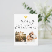 Cartes Pour Fêtes Annuelles Élégant Script Joyeux Noël 2 Photo (Debout devant)