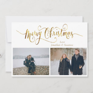 Cartes Pour Fêtes Annuelles Élégant Script Joyeux Noël Photo