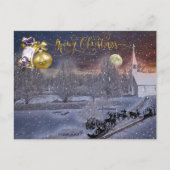 Cartes Pour Fêtes Annuelles Élégant Script Joyeux Noël Snowy Tree hiver (Devant)