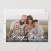 Cartes Pour Fêtes Annuelles Élégant Script Joyeux Vacances Deux photos (Devant)