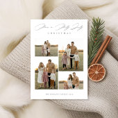 Cartes Pour Fêtes Annuelles Élégant Script Joyful Famille Noël 5 Photo