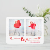 Cartes Pour Fêtes Annuelles Élégant Script Love Hearts Saint Valentin Photo (Debout devant)