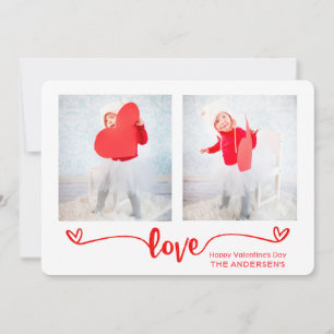 Cartes Pour Fêtes Annuelles Élégant Script Love Hearts Saint Valentin Photo