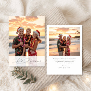 Cartes Pour Fêtes Annuelles Élégant Script Mele Kalikimaka Beach Photo de fami