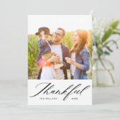 Cartes Pour Fêtes Annuelles Élégant Script Merci Collage de photos Merci (Debout devant)