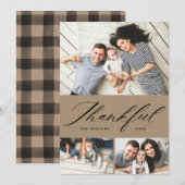 Cartes Pour Fêtes Annuelles Élégant Script Merci Collage de photos Merci (Devant / Derrière)