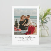 Cartes Pour Fêtes Annuelles Élégant Script Merry Everything Beach Photo (Debout devant)
