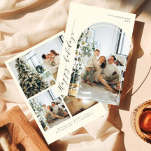 Élégant Script minimaliste Joyeux Vacances 5 Photo