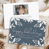 Cartes Pour Fêtes Annuelles Élégant script moderne Mistletoe Logo photo Happy 