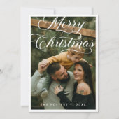 Cartes Pour Fêtes Annuelles Élégant script moderne photo Joyeux Noël (Devant)