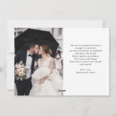 Cartes Pour Fêtes Annuelles Élégant Script Multi Photo Grid Marié et lumineux (Dos)