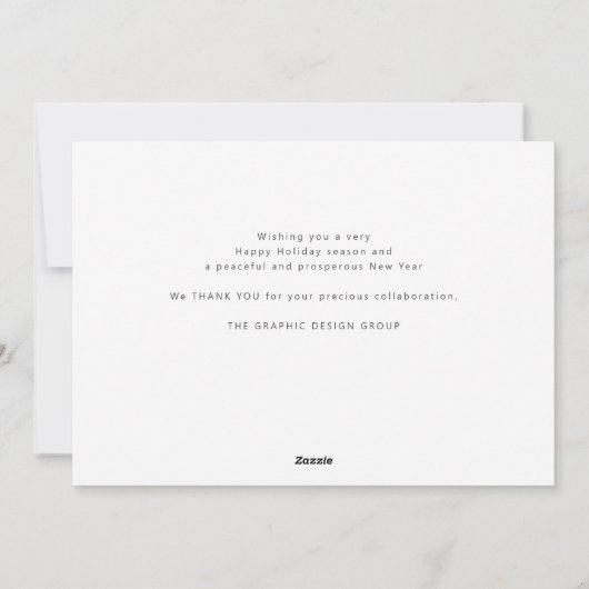 Cartes Pour Fêtes Annuelles Élégant script or affaires LOGO entreprise (Dos)