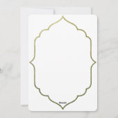 Cartes Pour Fêtes Annuelles Élégant script or Aïd Al-Fitr Salutation (Dos)