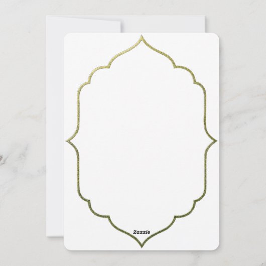 Cartes Pour Fêtes Annuelles Élégant script or Aïd Al-Fitr Salutation (Dos)