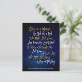Cartes Pour Fêtes Annuelles Élégant Script Or En Un Manger Festive Carol (Debout devant)