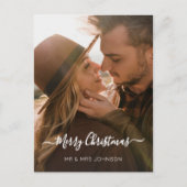 Cartes Pour Fêtes Annuelles Élégant Script Photo Noël 2 Conception latérale (Devant)