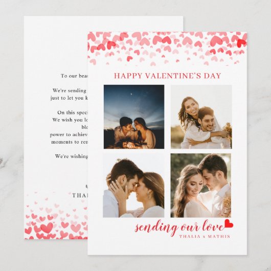 Cartes Pour Fêtes Annuelles Élégant Script Red Heart Valentine's Card Photo (Devant / Derrière)