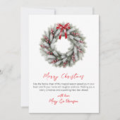 Cartes Pour Fêtes Annuelles Elegant Script Red Plaid Non Photo Christmas (Devant)