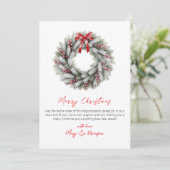 Cartes Pour Fêtes Annuelles Elegant Script Red Plaid Non Photo Christmas (Debout devant)