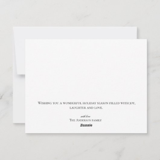 Cartes Pour Fêtes Annuelles Élégant script rouge moderne Noël Photo de famille (Dos)