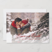 Cartes Pour Fêtes Annuelles Élégant Script Rouge Paix Sur Terre Gradient Photo (Devant)