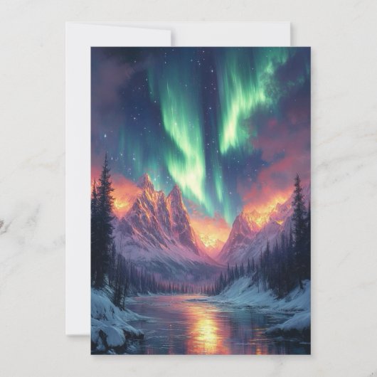 Cartes Pour Fêtes Annuelles Elegant Script Tree Non Photo Aurora Holiday (Devant)