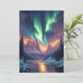 Cartes Pour Fêtes Annuelles Elegant Script Tree Non Photo Aurora Holiday (Debout devant)