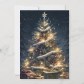 Cartes Pour Fêtes Annuelles Elegant Script Tree Non Photo Snowy Christmas (Devant)