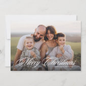 Cartes Pour Fêtes Annuelles Élégant Script Two Photo Joyeux Noël (Devant)