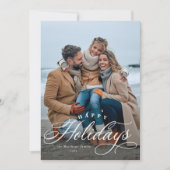 Cartes Pour Fêtes Annuelles Élégant script une photo verticale (Devant)