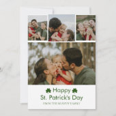 Cartes Pour Fêtes Annuelles Élégant shamrock chanceux st. Patrick's Day 4 Phot (Devant)
