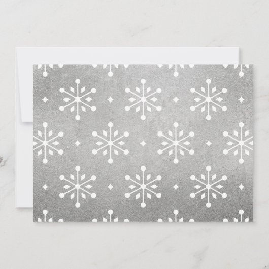 Cartes Pour Fêtes Annuelles Élégant Silver Joyeux Noël Script Photo (Dos)