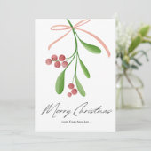 Cartes Pour Fêtes Annuelles Elégant simple baies de Noël plat (Debout devant)