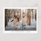 Cartes Pour Fêtes Annuelles Élégant Simple Joyeux Script photo de Noël (Devant)