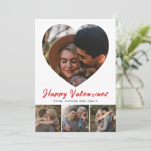 Cartes Pour Fêtes Annuelles Elegant Simple Modern Happy Valentine's Day Photo (Debout devant)